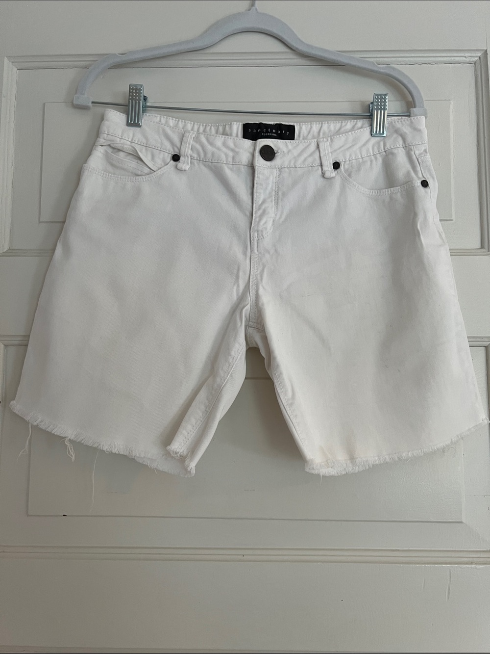 Sanctuary White Denim Cutoff Shorts